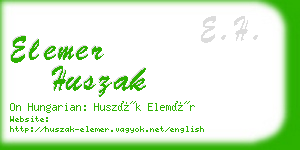 elemer huszak business card